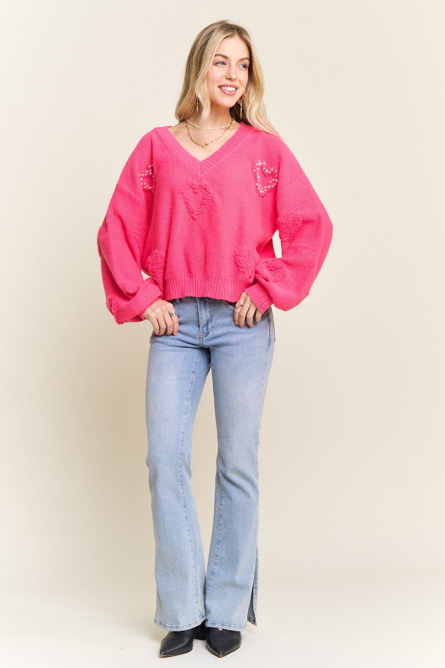 V-Neck Sweetheart Sweater