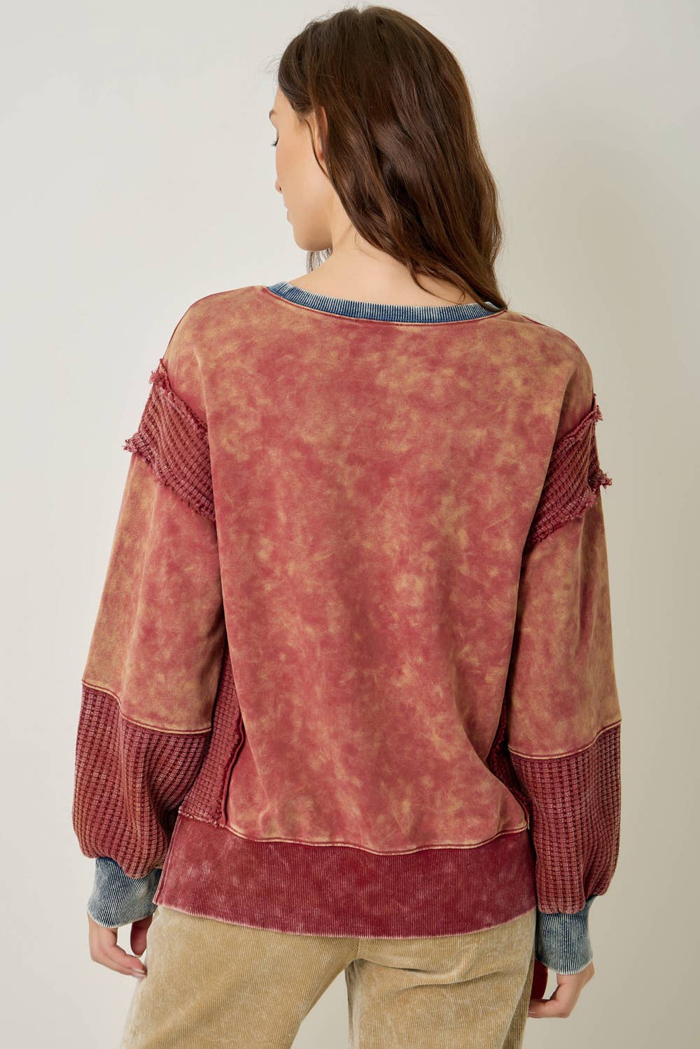 61618 Mixed Media Washed Sweatshirt