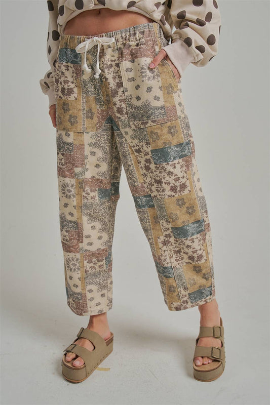 Floral Patchwork Mid Rise Relaxed Fit