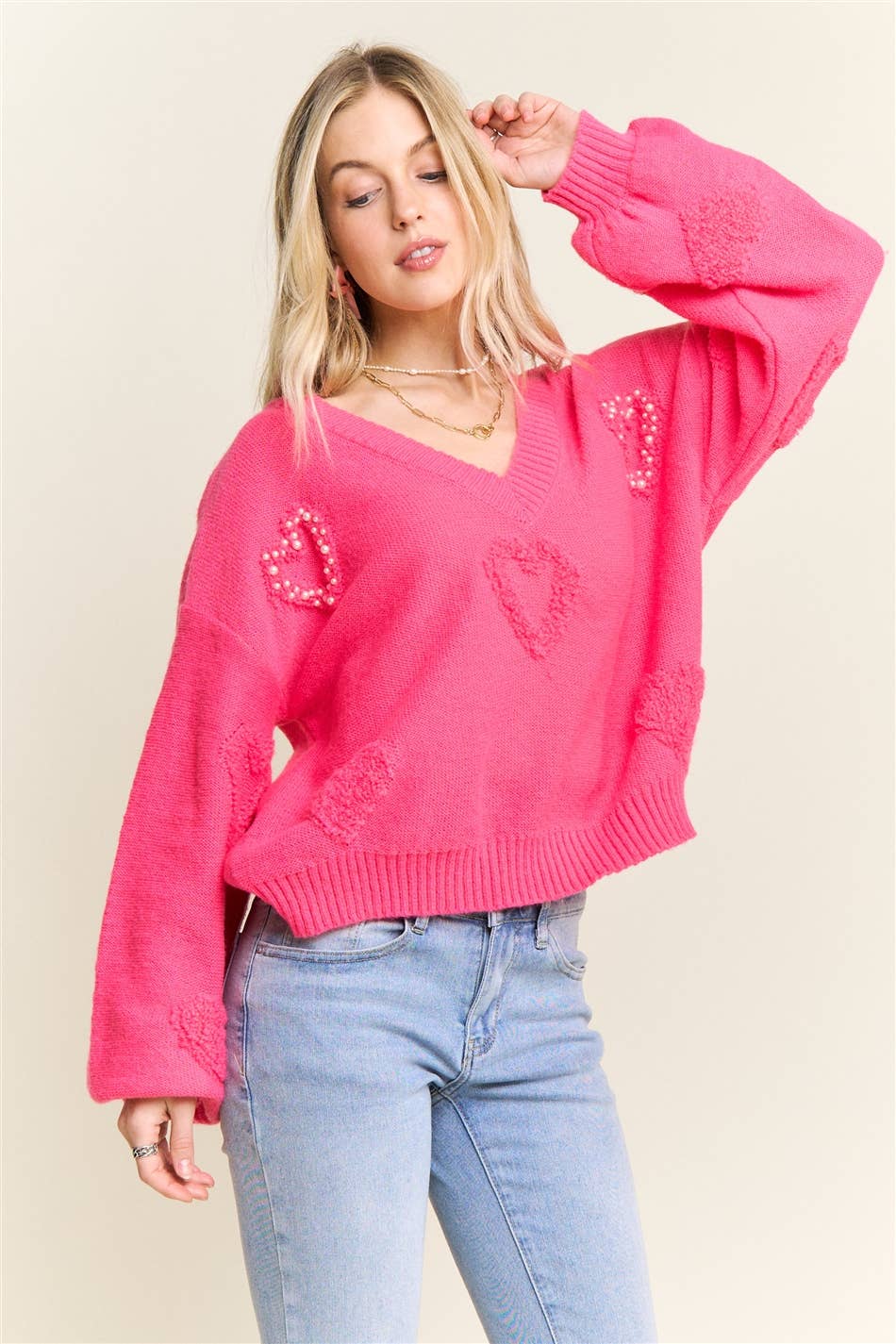 V-Neck Sweetheart Sweater