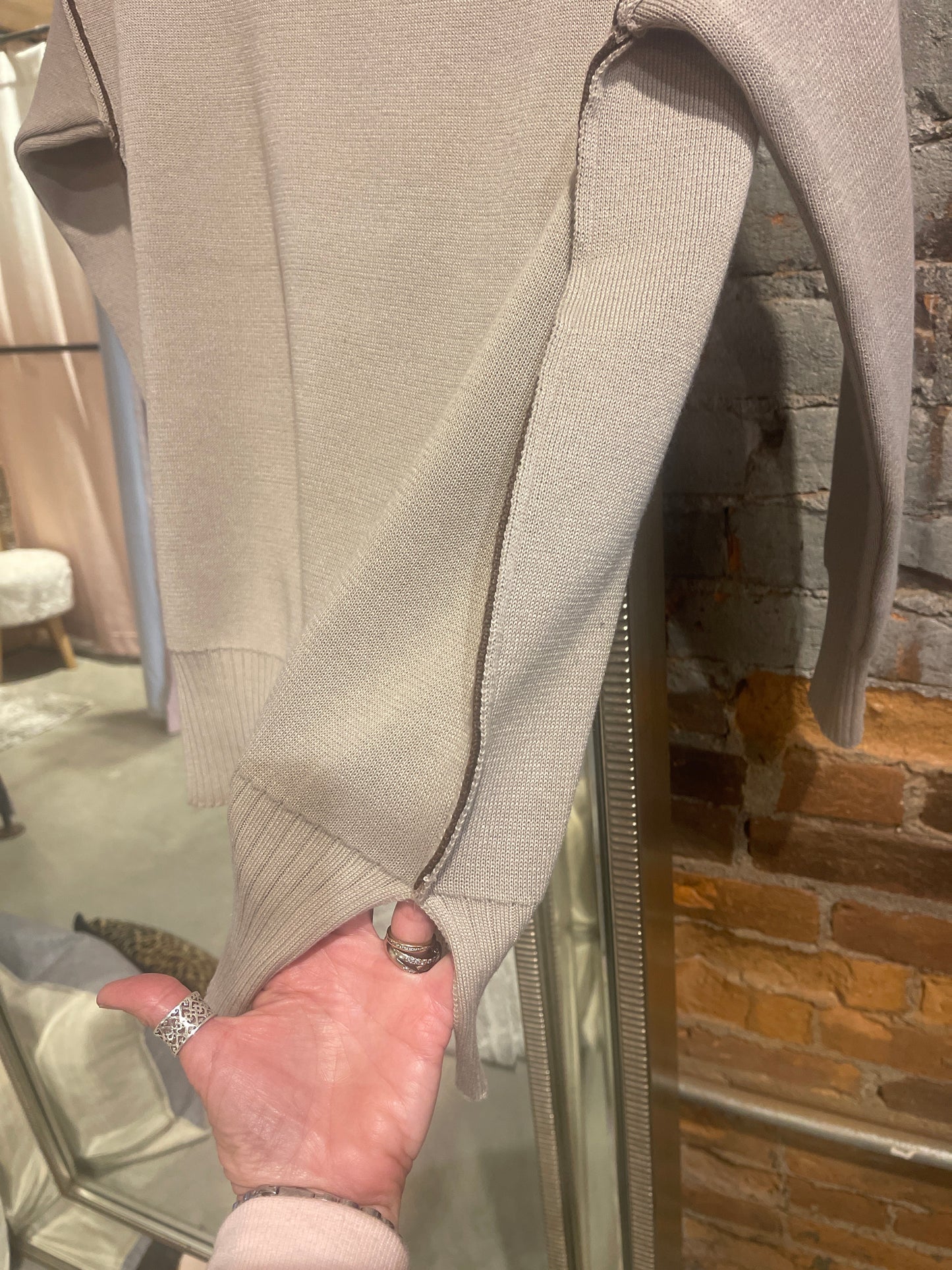 Ash Mocha/Brown Contrast Sweater