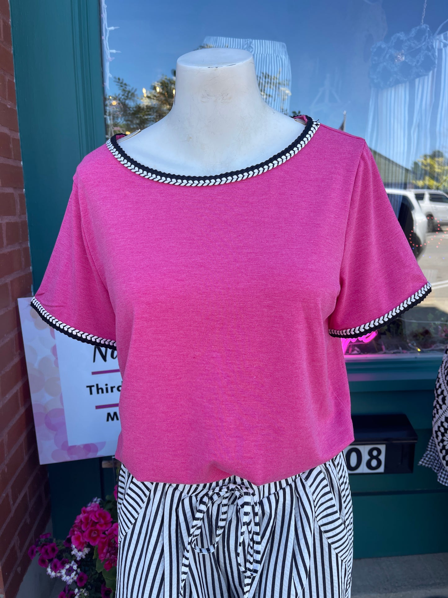 Black And White Stripe Wide Leg