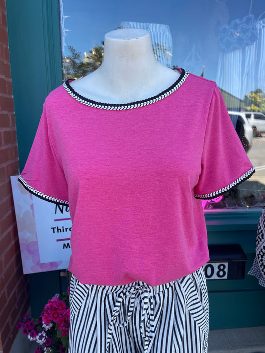 Amanda Pop Of Fuchsia Top