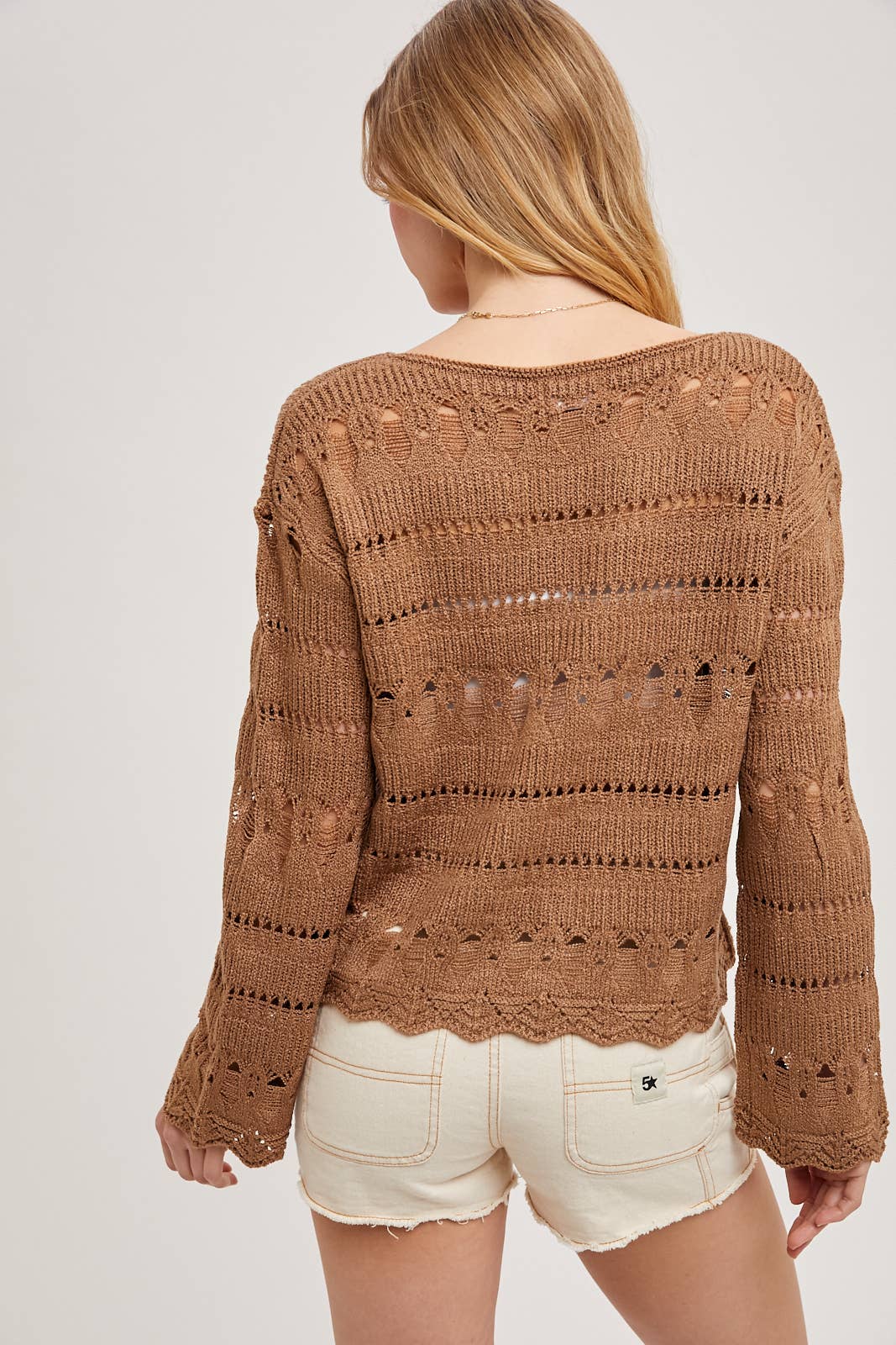 Open Knit Pullover Sweater