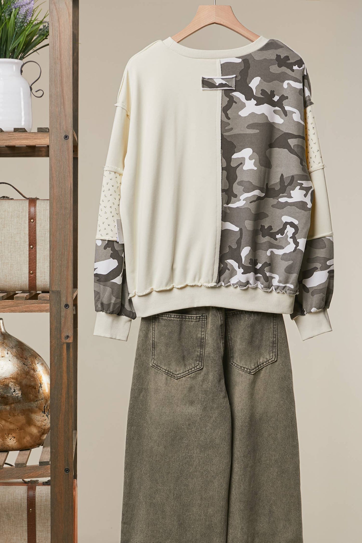 Multi Fabric Patchwork Sweatshirt
