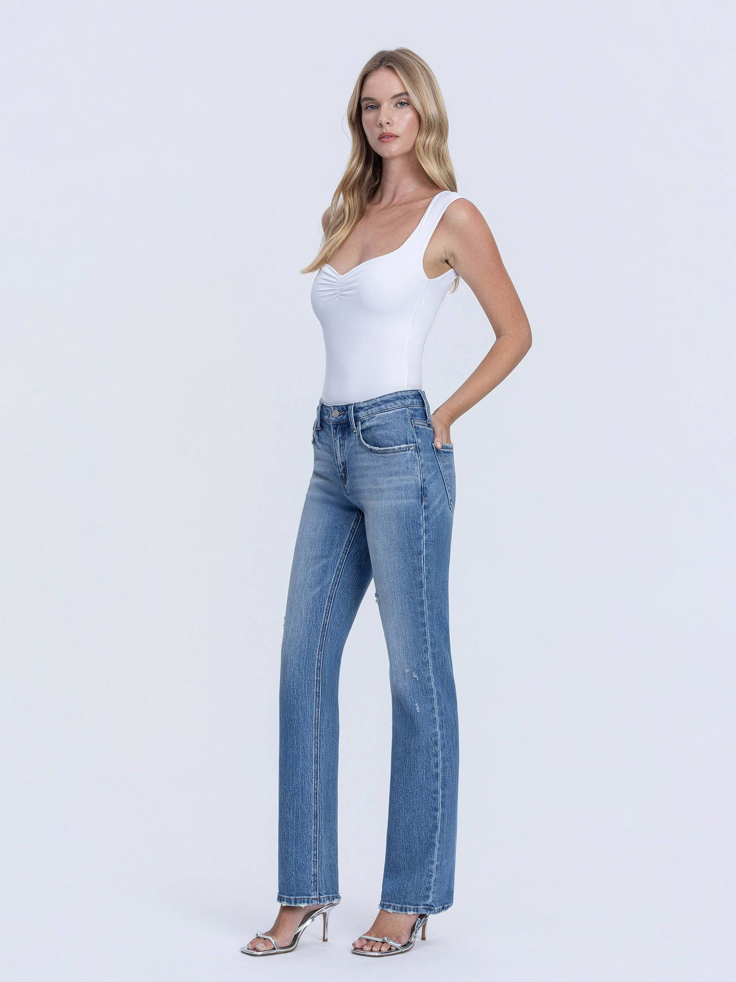 Melissa Risen Mid Rise Straight Leg Jeans