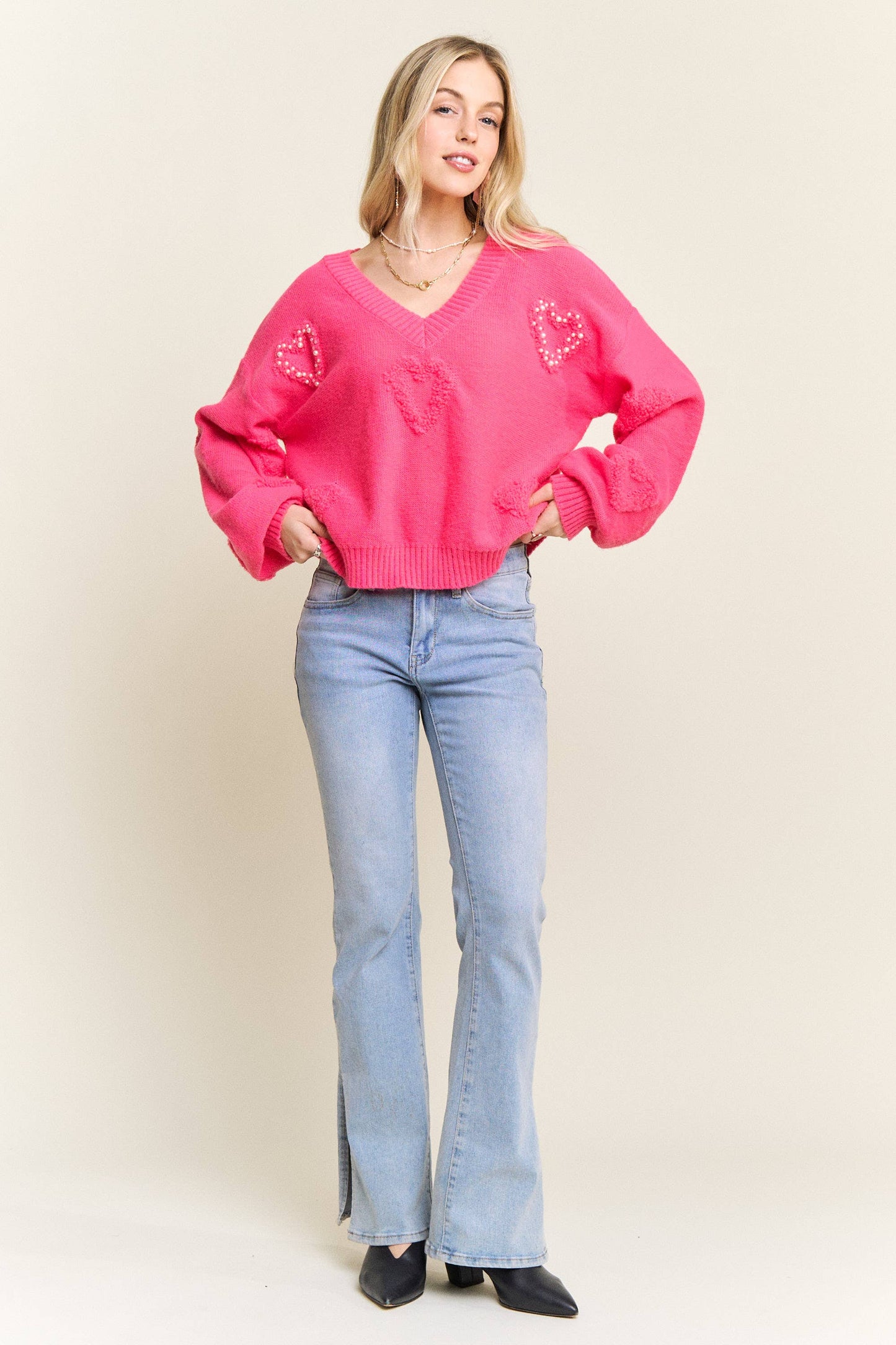 V-Neck Sweetheart Sweater