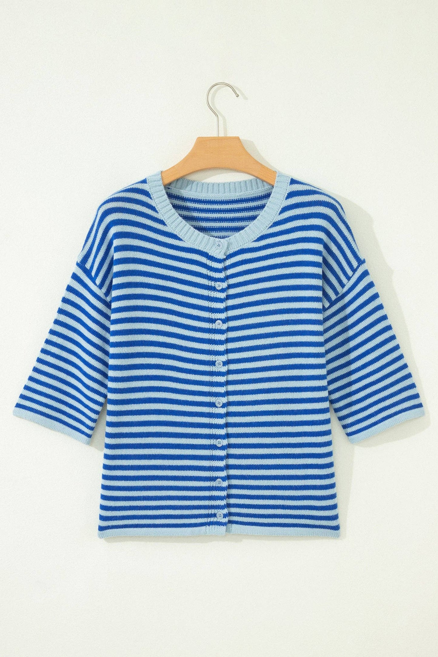 Blue Stripe Button Down Cardigan