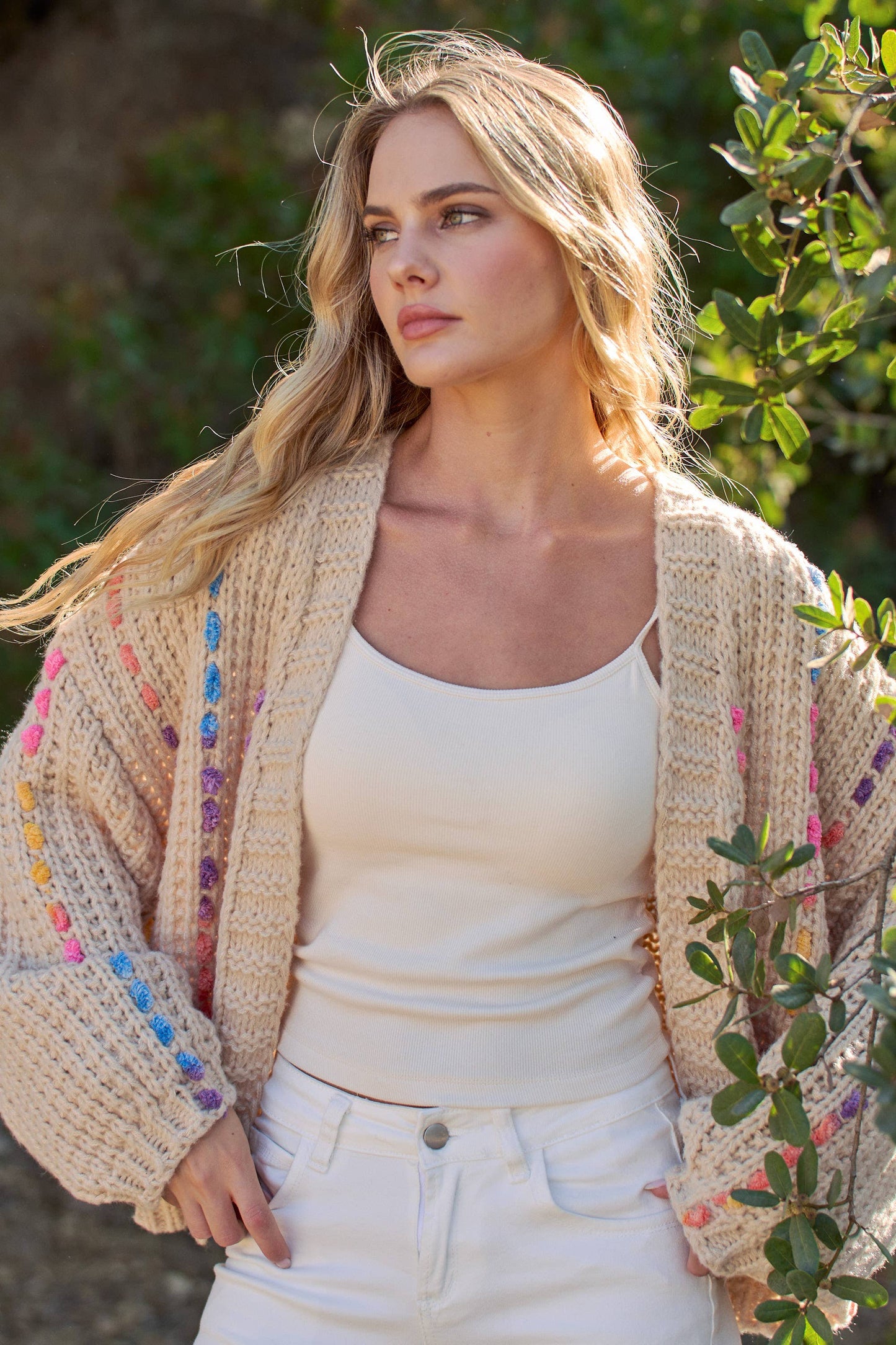 Multicolor Stitch Knit Cardigan