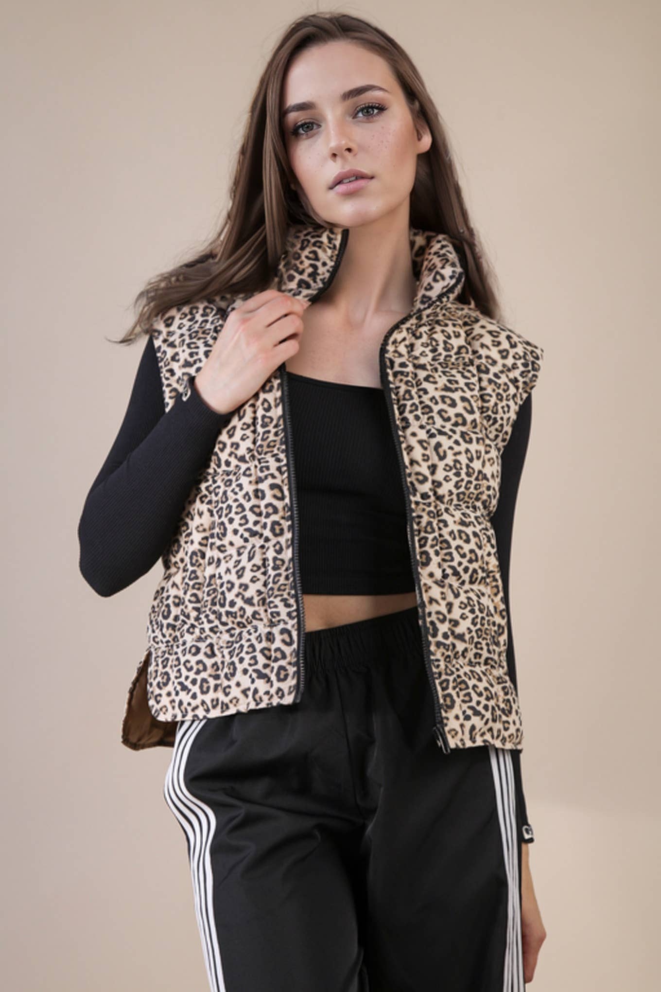 Leopard Puffer Padded Vest