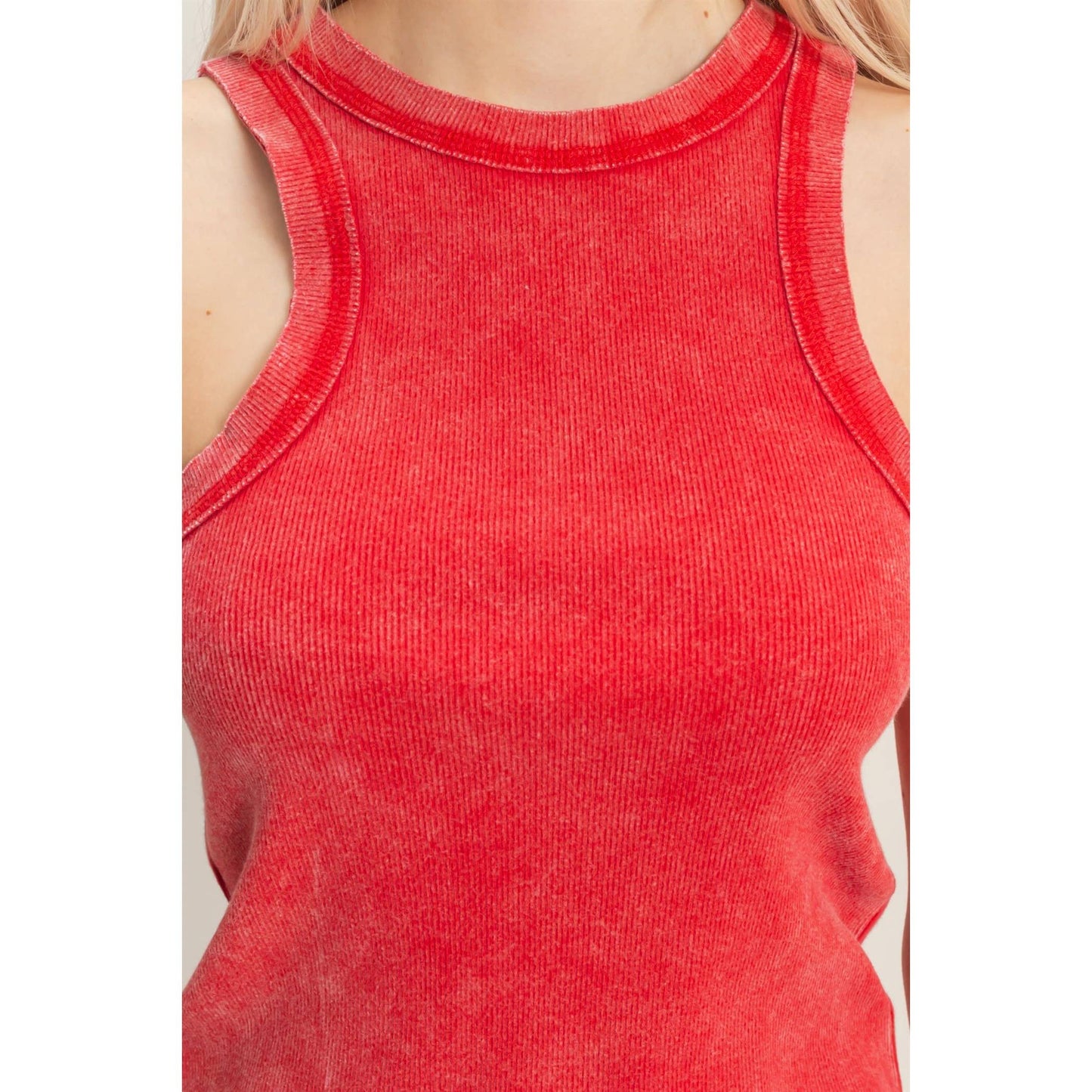 Acid Washed Ribbed Tank Top