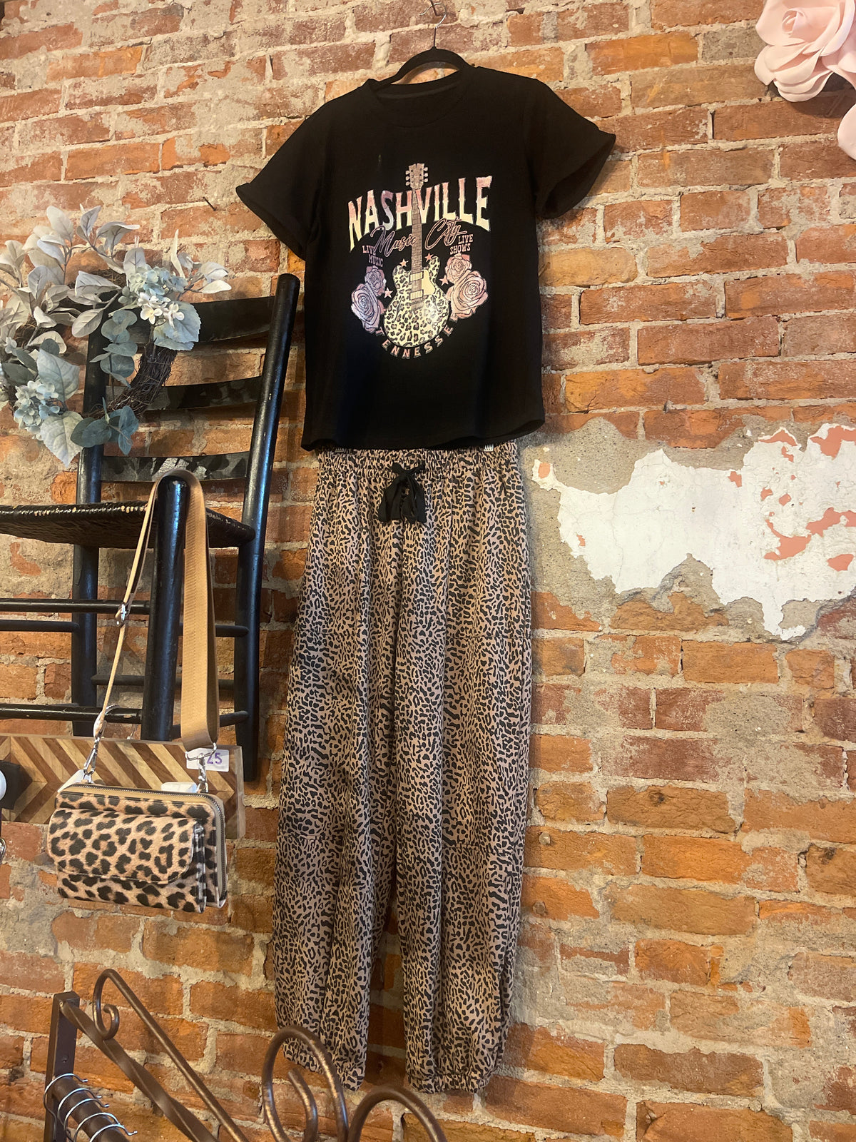 Abigail Leopard Barrel Fit Joggers