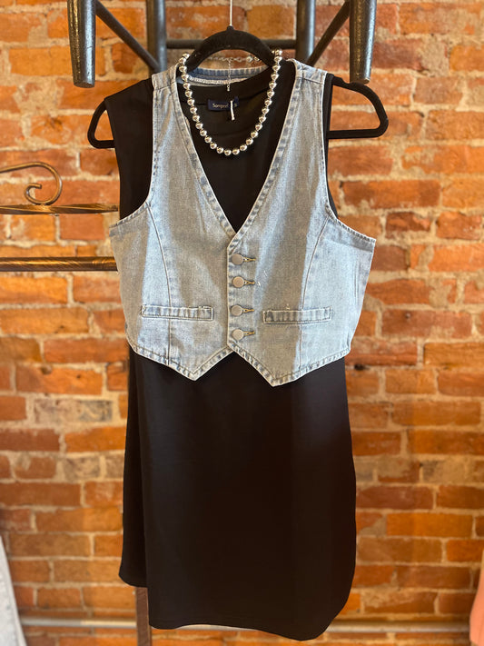 Denim Button Up Vest