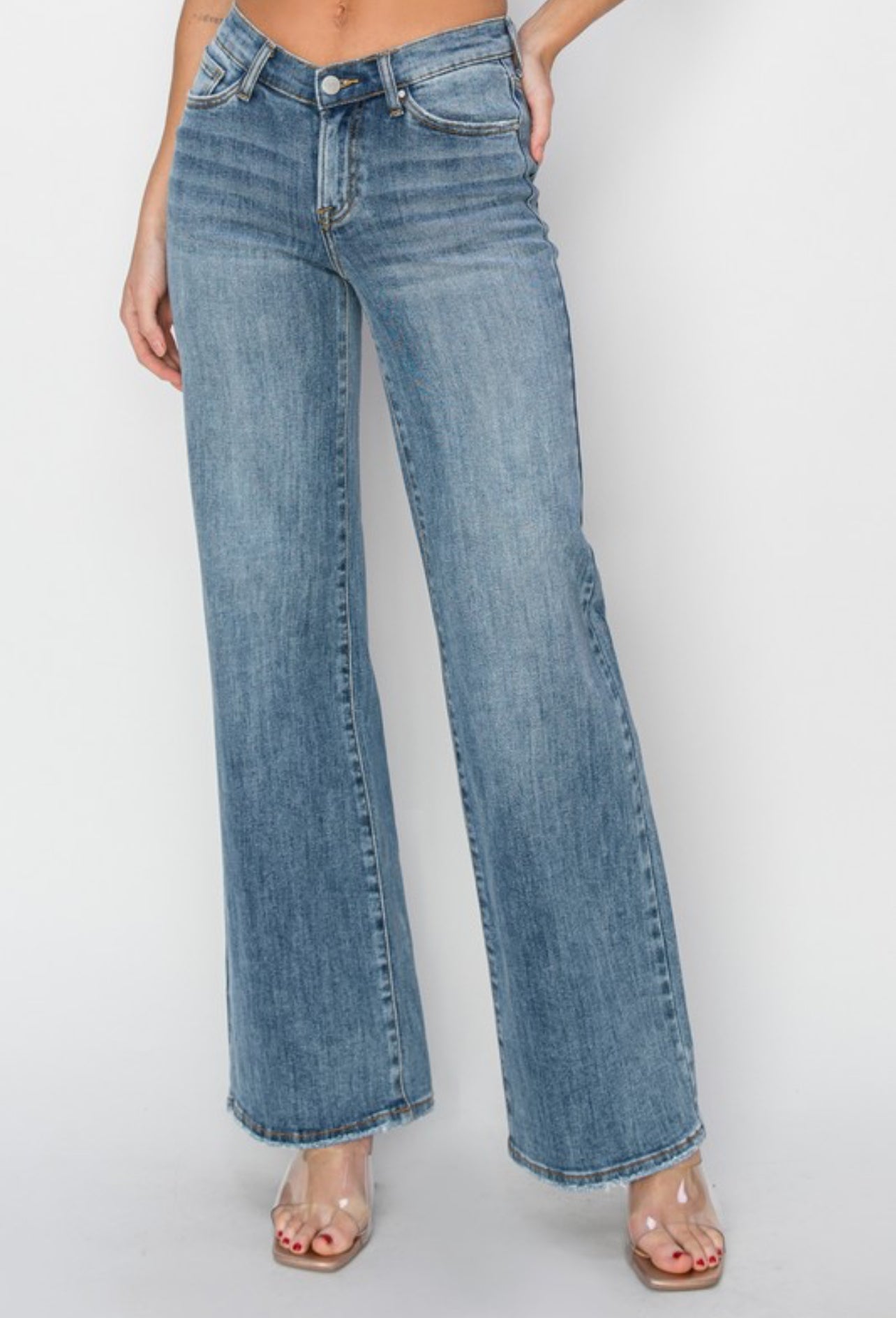 Claire Dipped V Wide Leg Jeans