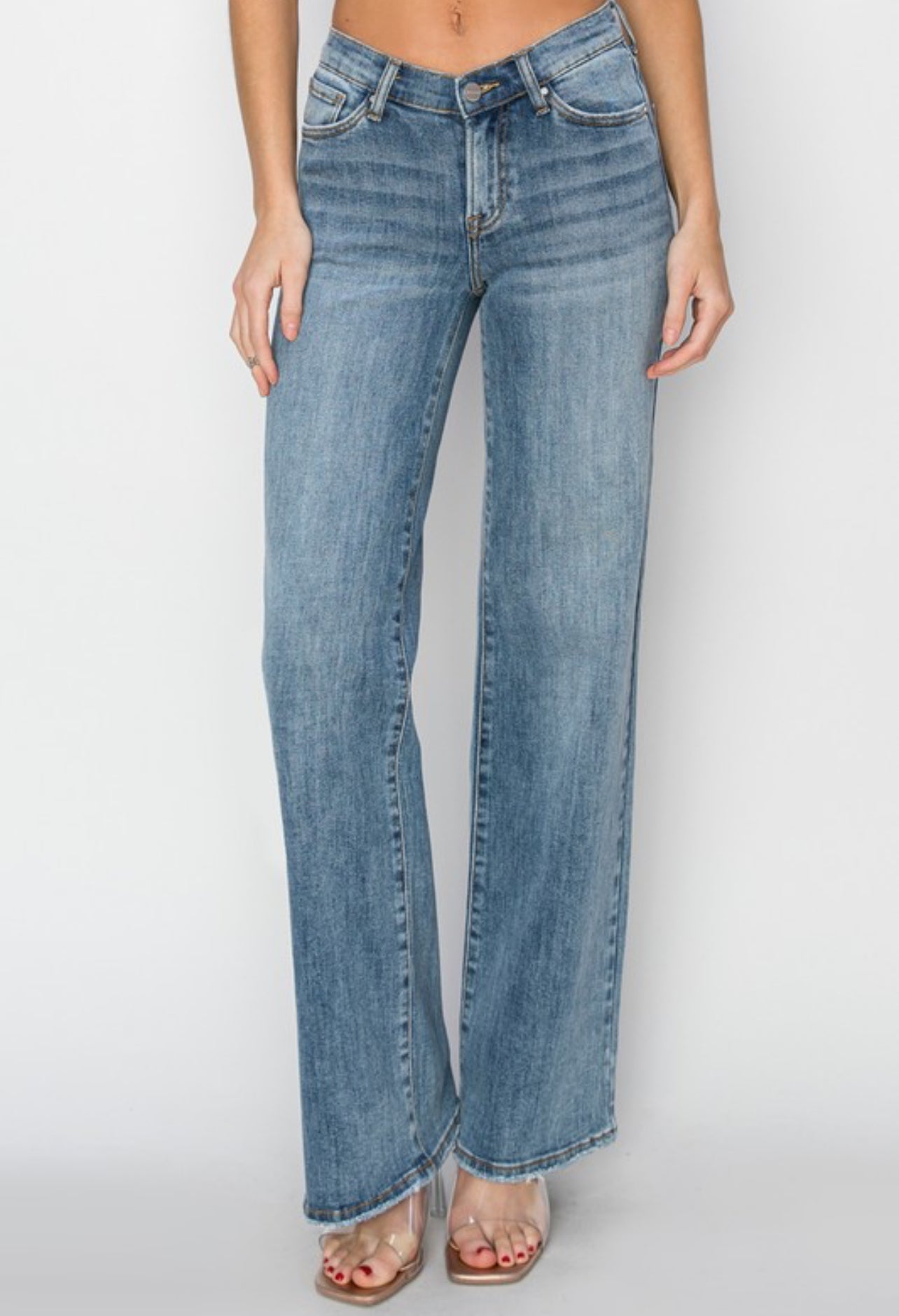 Claire Dipped V Wide Leg Jeans