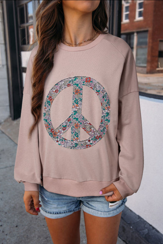 Floral Peace Sign Sweatshirt