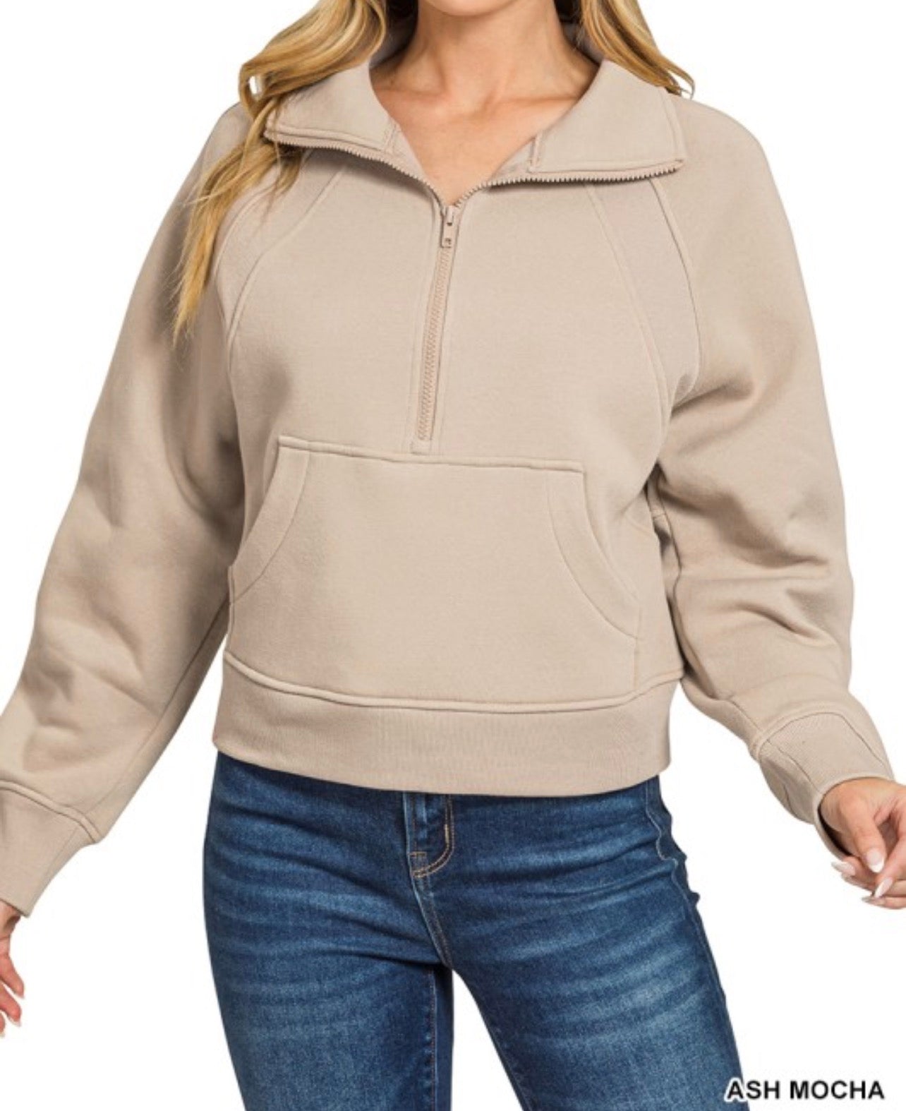 Fleece Half Zip Sweatshirt