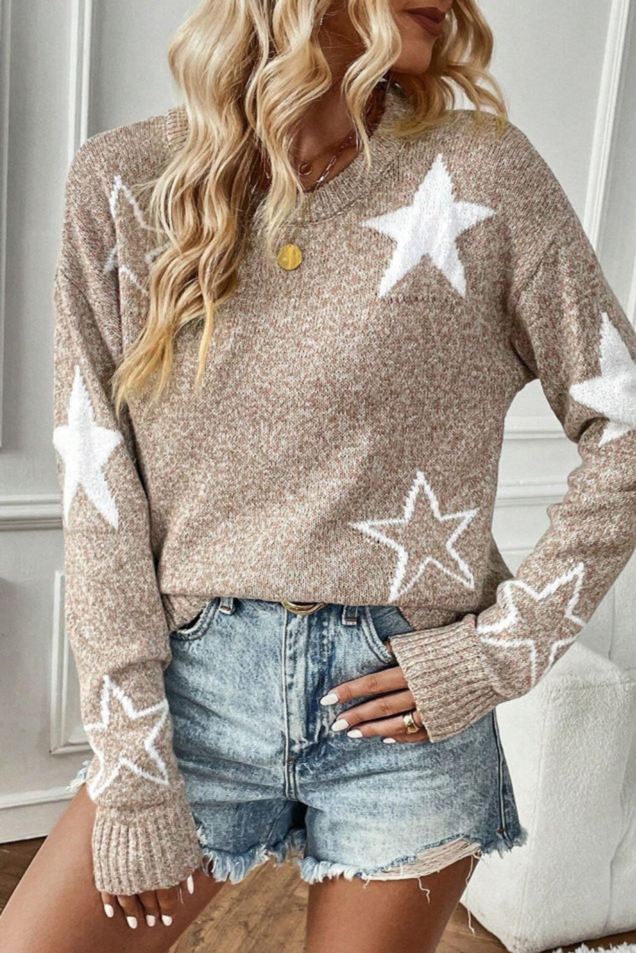 Addison Star Khaki Sweater