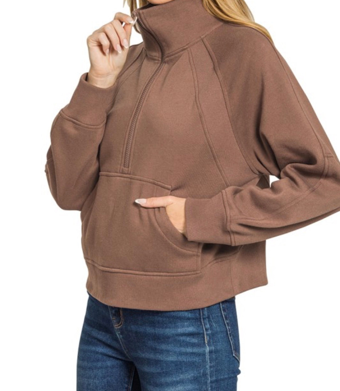 Fleece Half Zip Sweatshirt