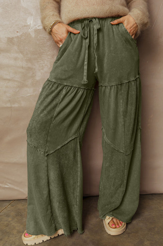 Green Mineral Wash Wide Leg