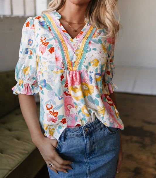 Floral Boho Print Half Sleeve
