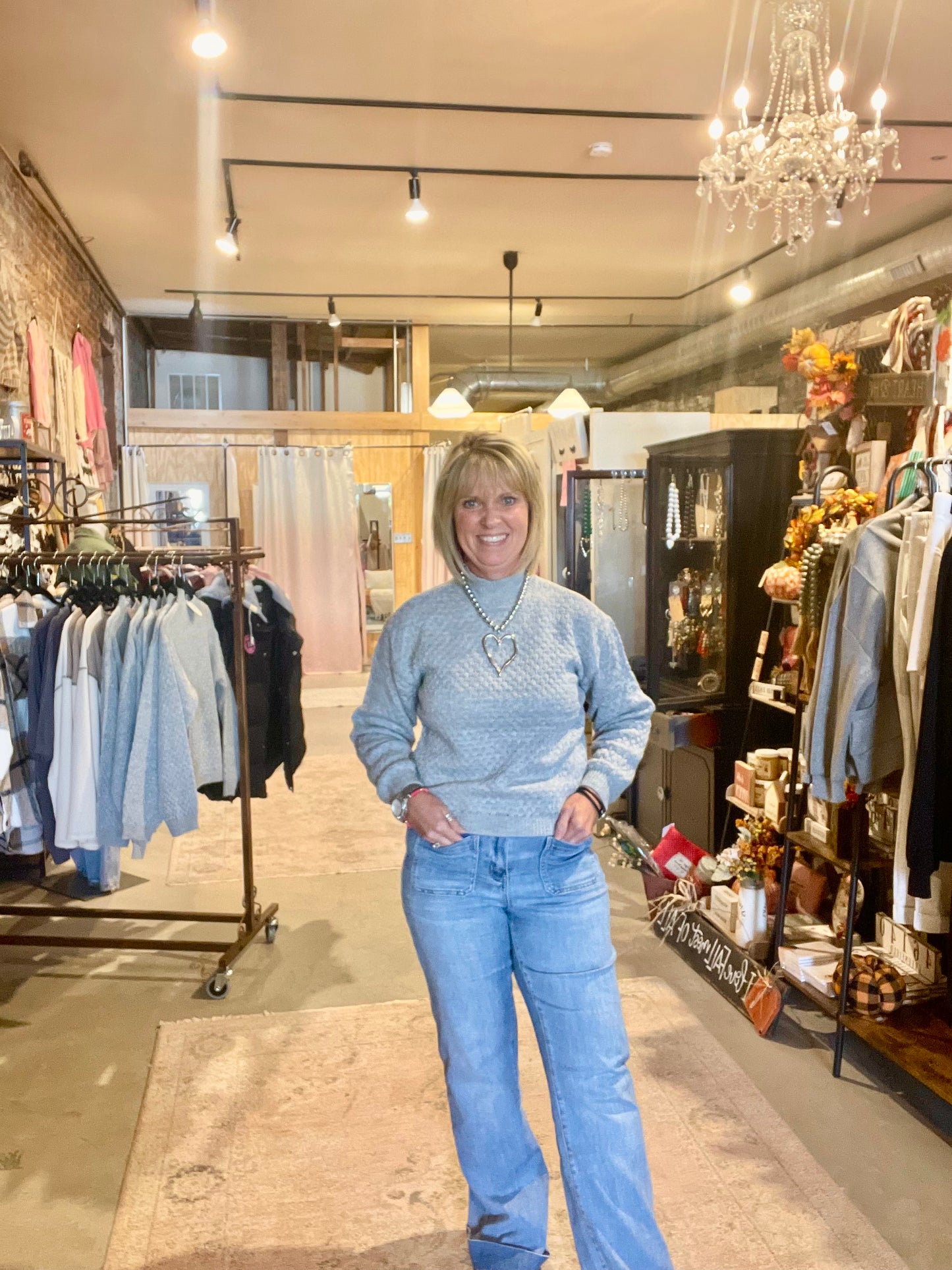 Gray Mock Neck Sweater