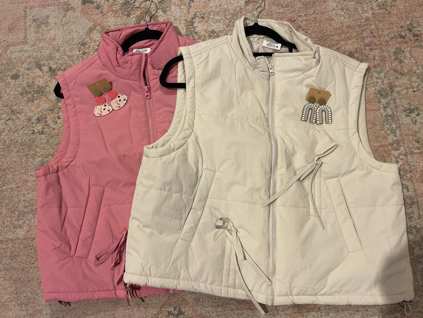 Tie Bow Detail Puffer Vester