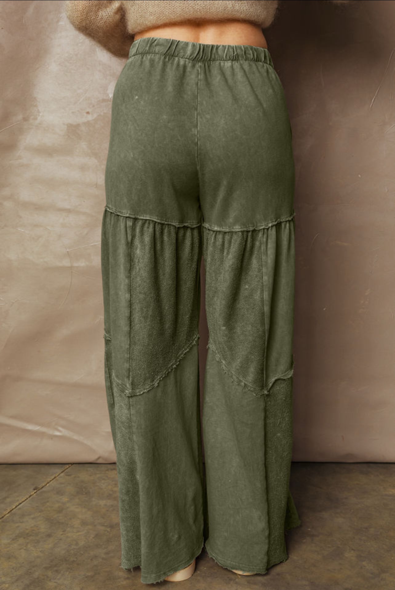 Green Mineral Wash Wide Leg