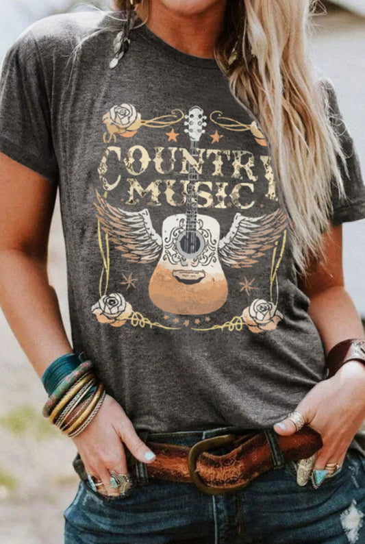 Country Music Guitar  T-Shirt