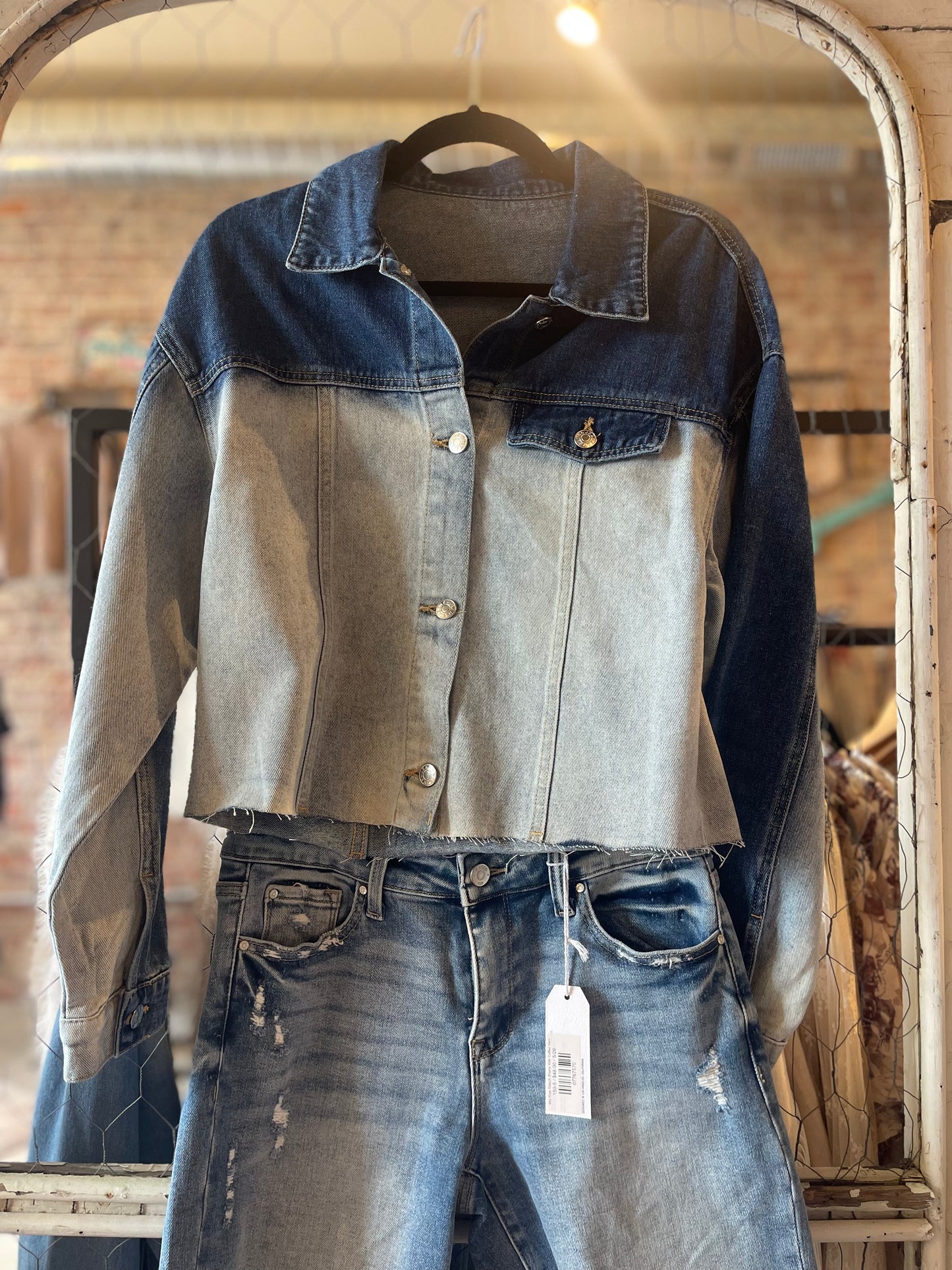 Ombre Faded Denim Jacket