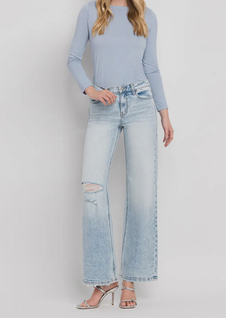 Denim Tummy Control Wide Leg Jeans Lovervet