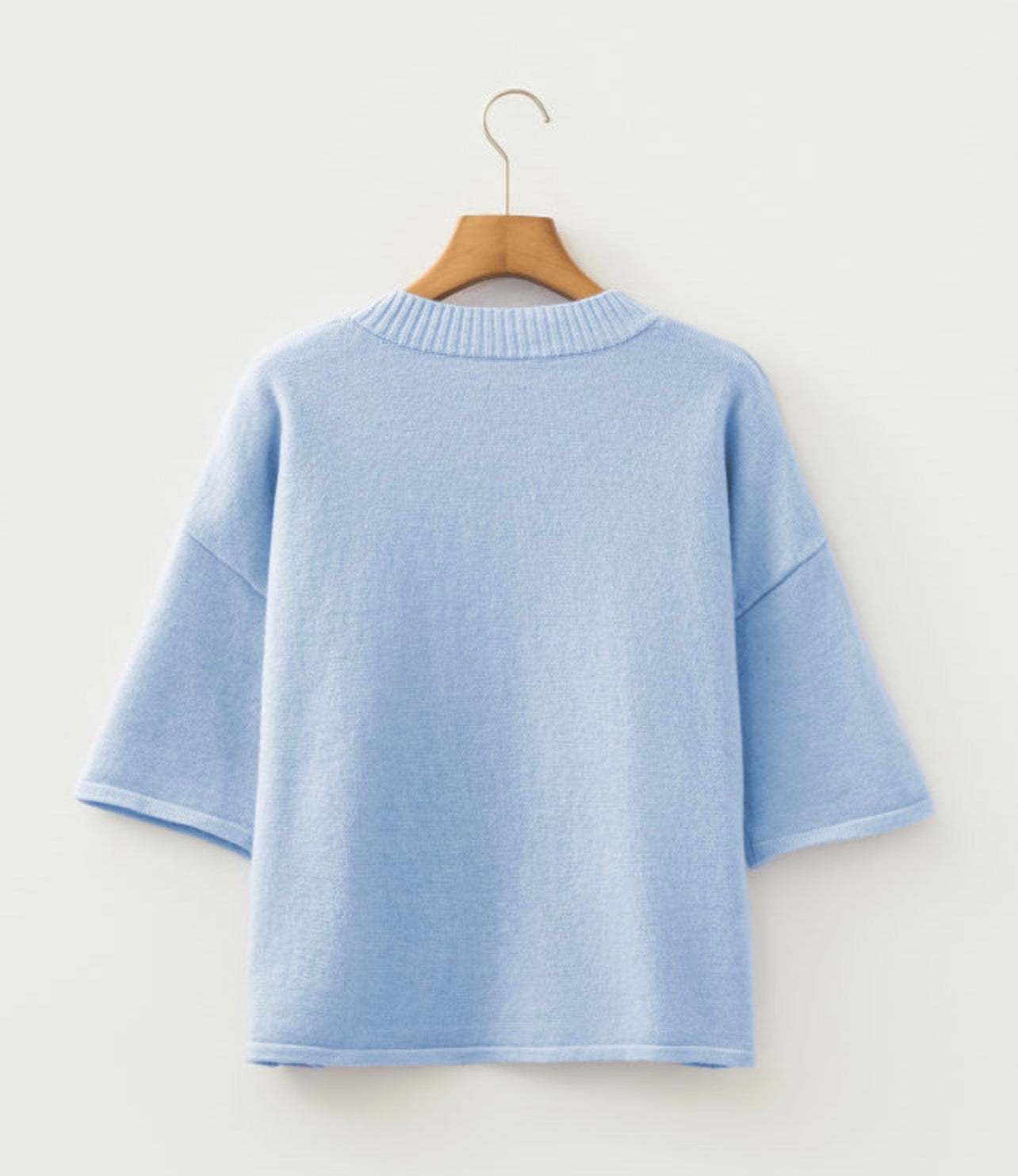 3/4 Sleeve Knit Button Up Sweater