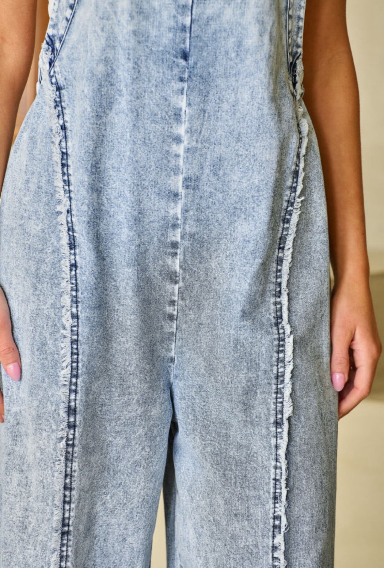 Denim Wide Leg Overall