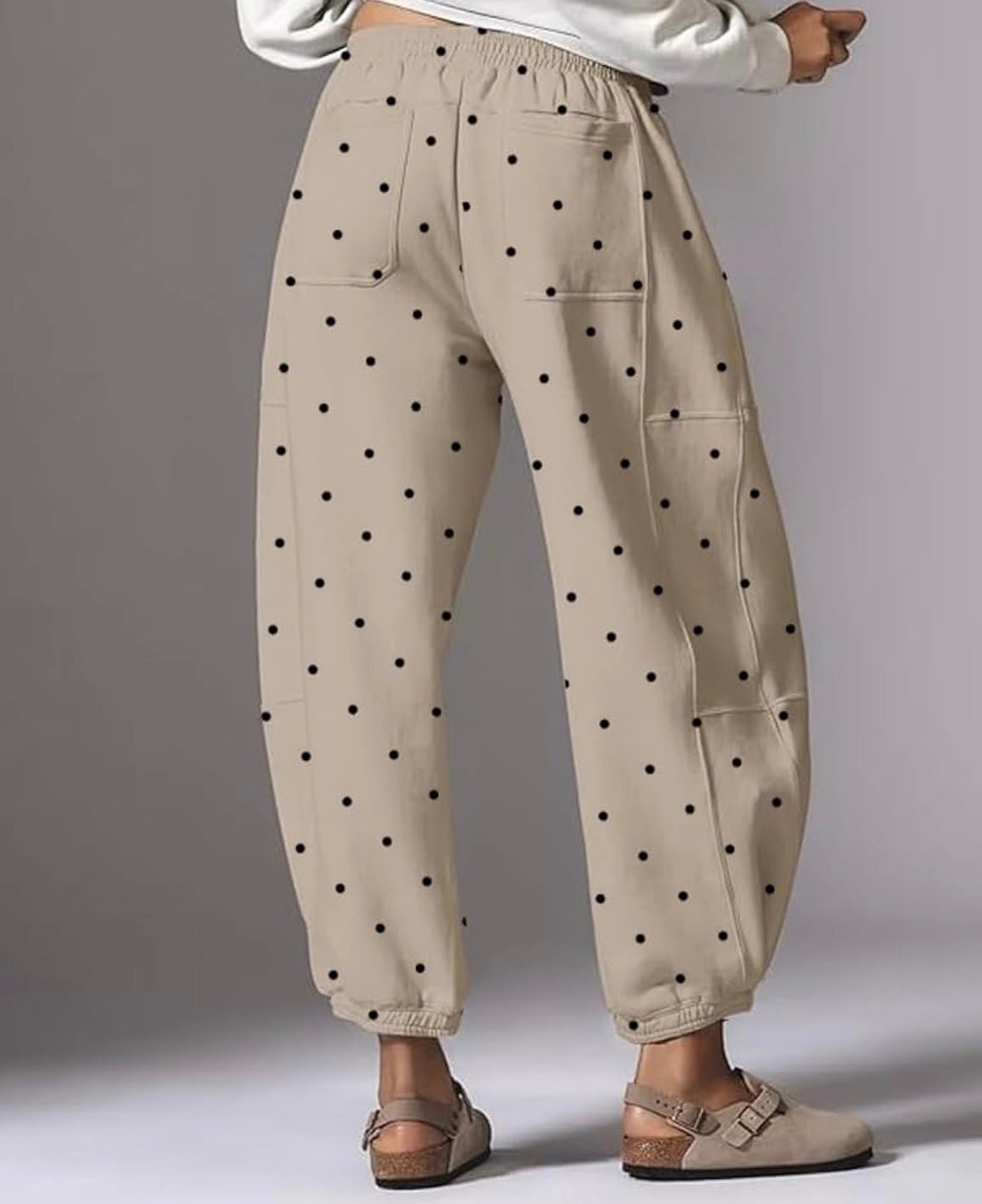 Alyssa Polka Dot Barrel Joggers