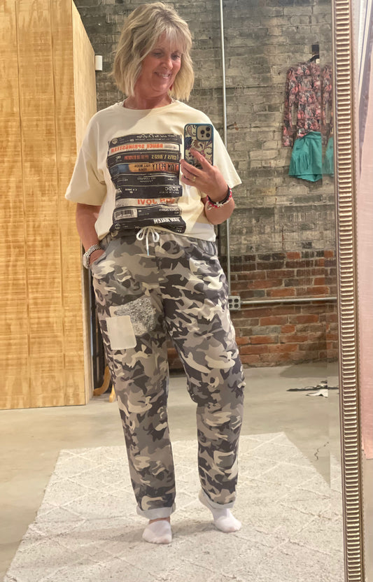 Camo Lace Detail Joggers