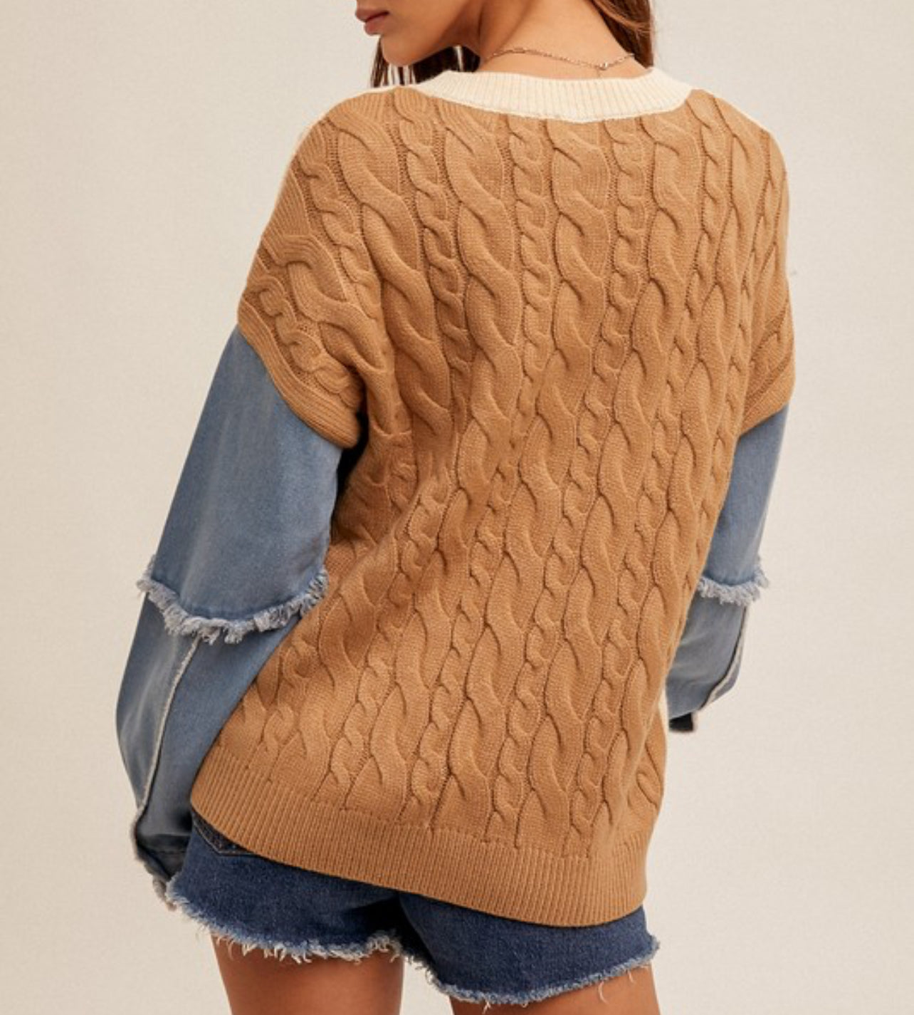 Dana Denim Sleeve Sweater