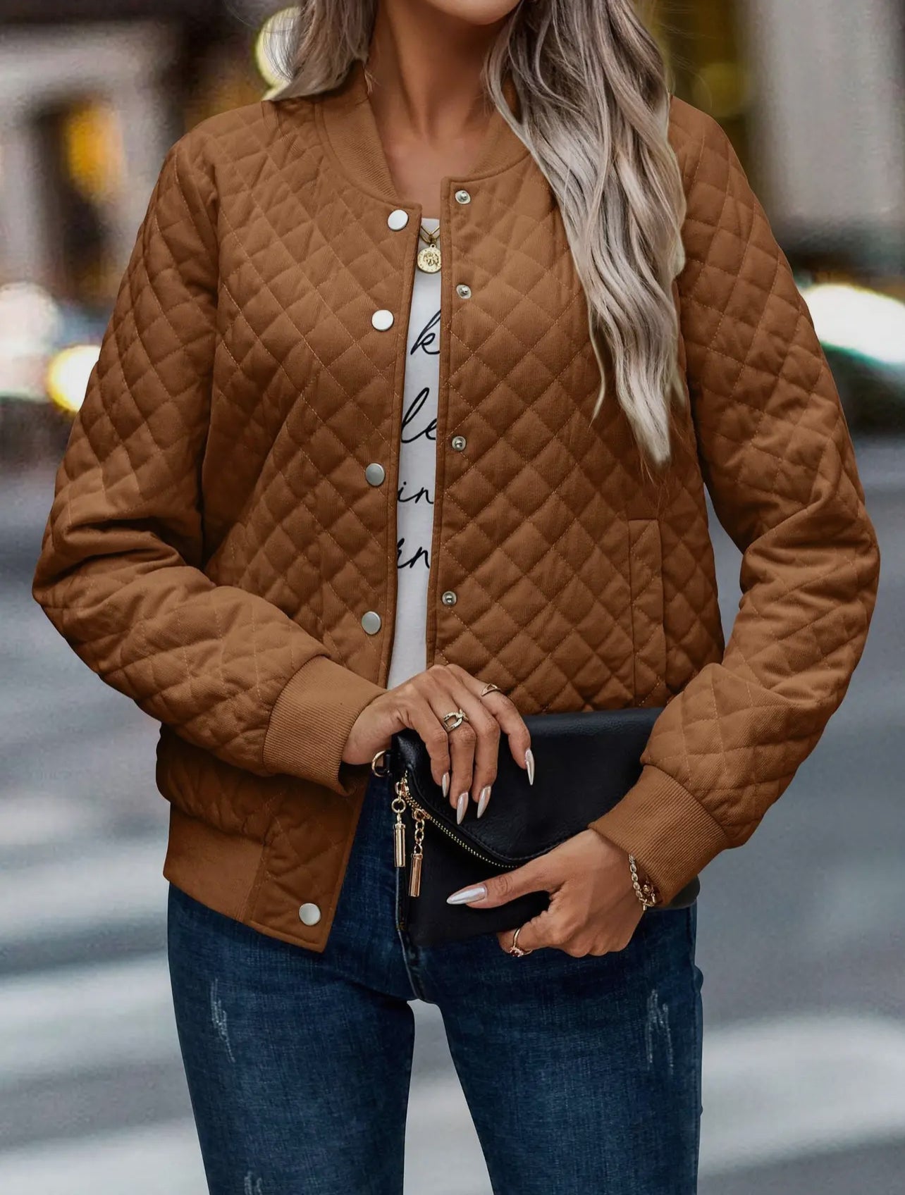 Quilted Corduroy Bomber Jacket