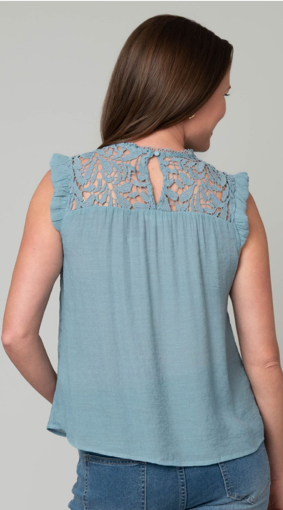 Crochet Ruffle Button Up Tank