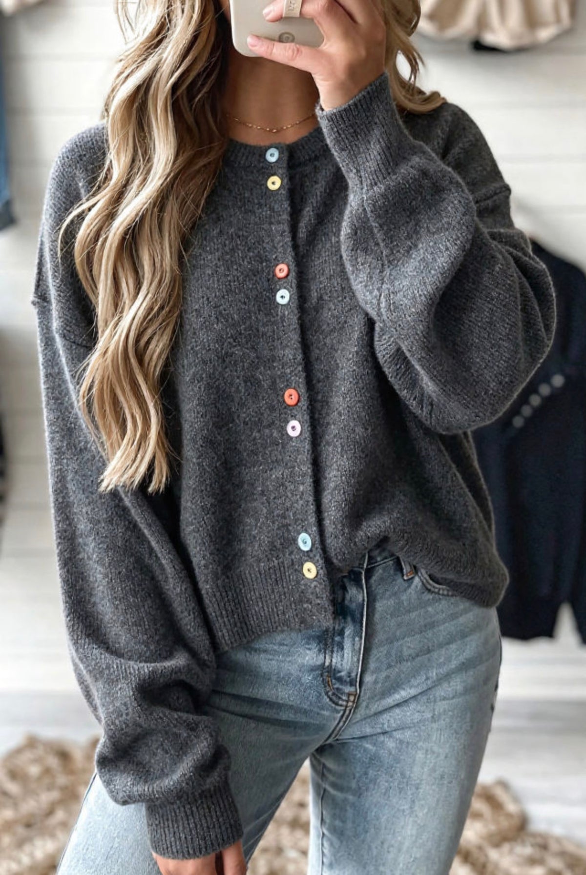 Cardigan of Colorful Buttons