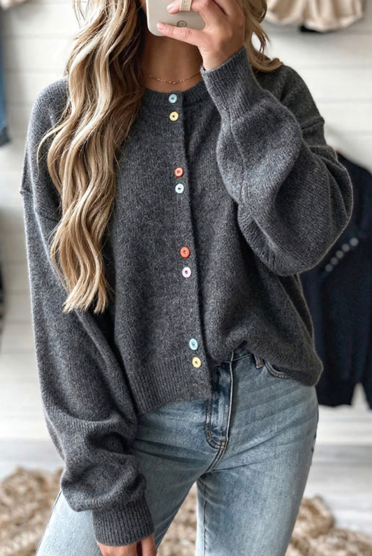 Cardigan of Colorful Buttons