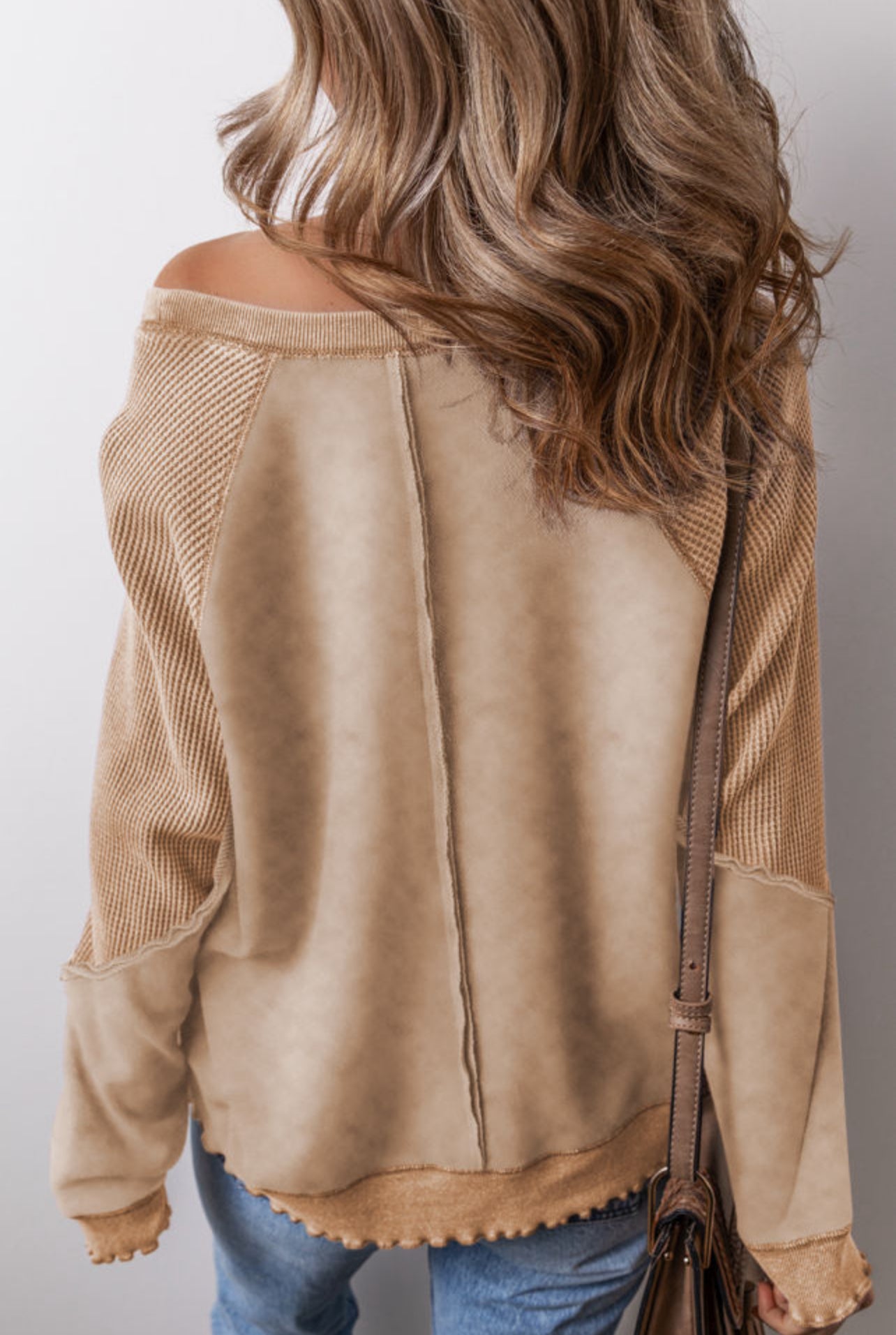 Beige French Terry Raglan Sleeve