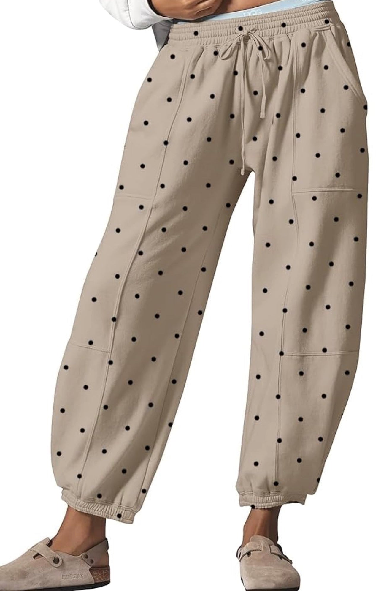 Alyssa Polka Dot Barrel Joggers