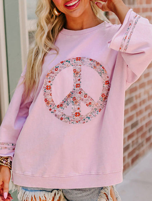 Floral Peace Sign Sweatshirt