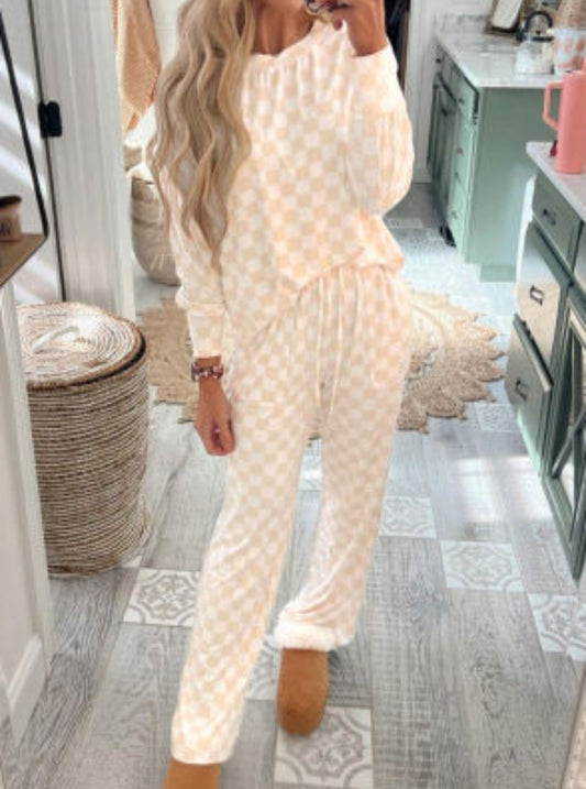 Checkered Print Lounge Set