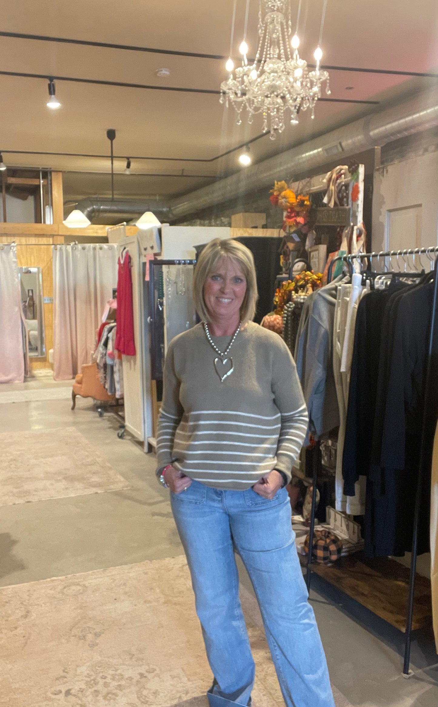 Khaki With Stripes Sweater