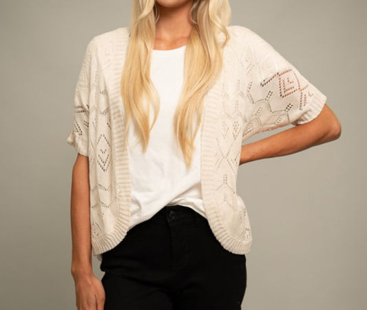Diamond Lace Knit Shrug Cardigan