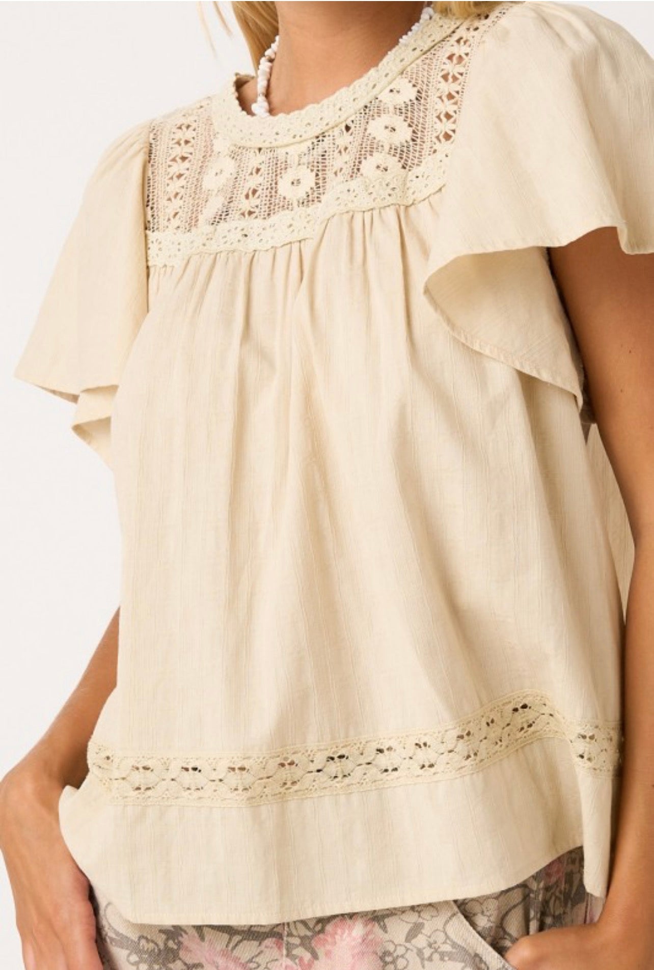 Lacey Flutter Sleeve Top