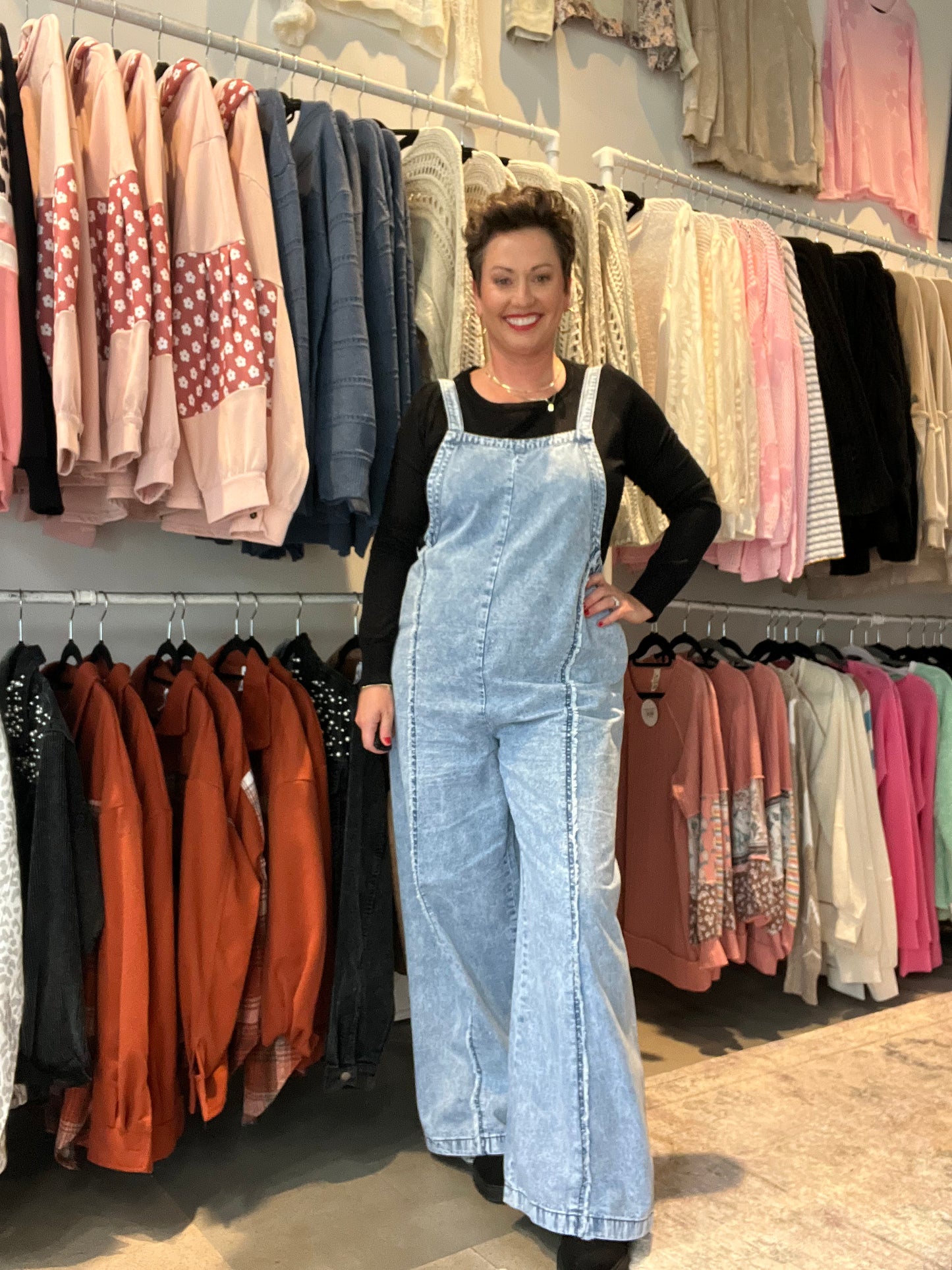 Denim Wide Leg Overall