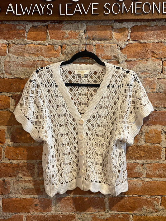 Button Up Crochet Cardigan