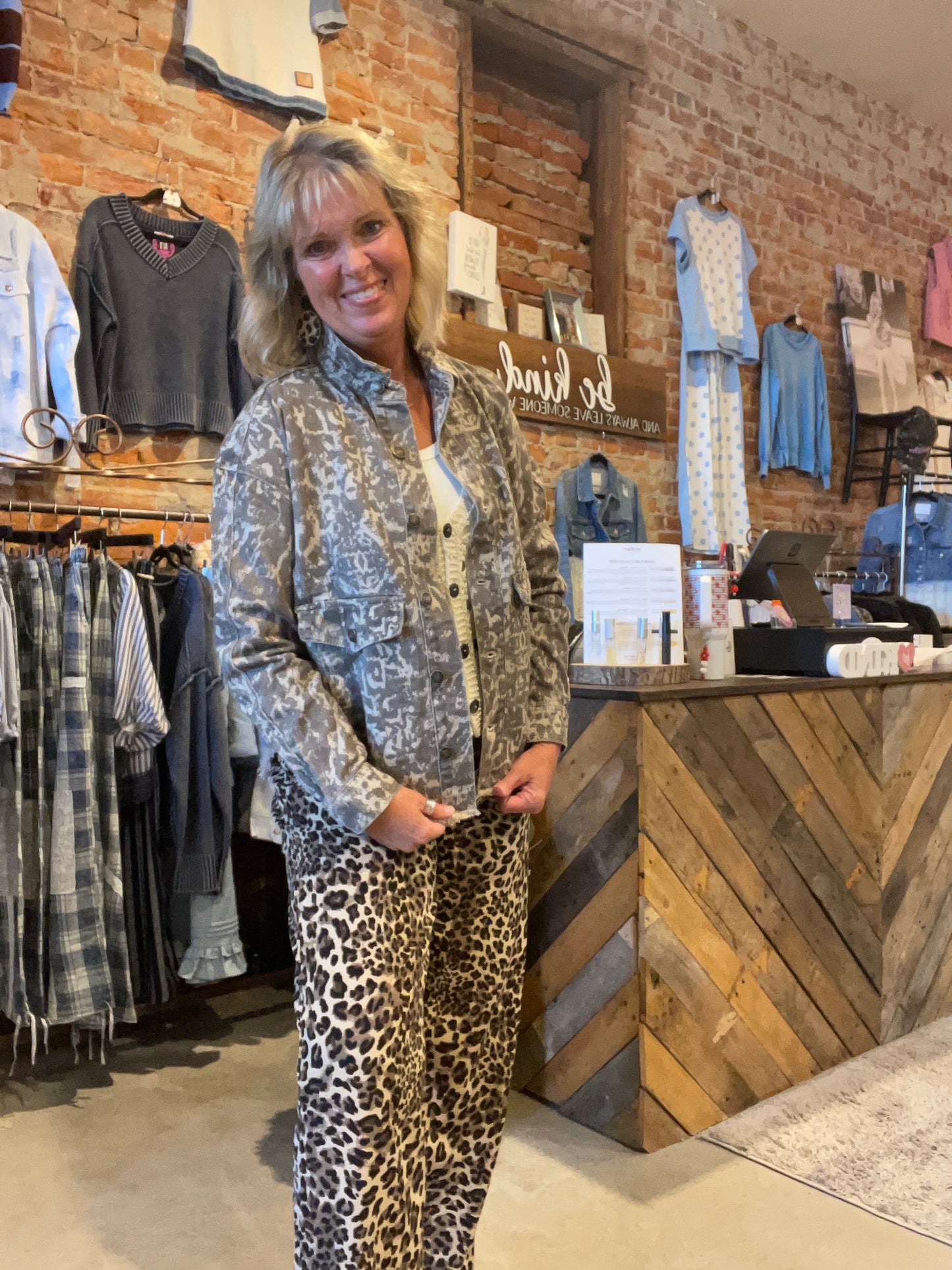 Animal Print Denim Jacket